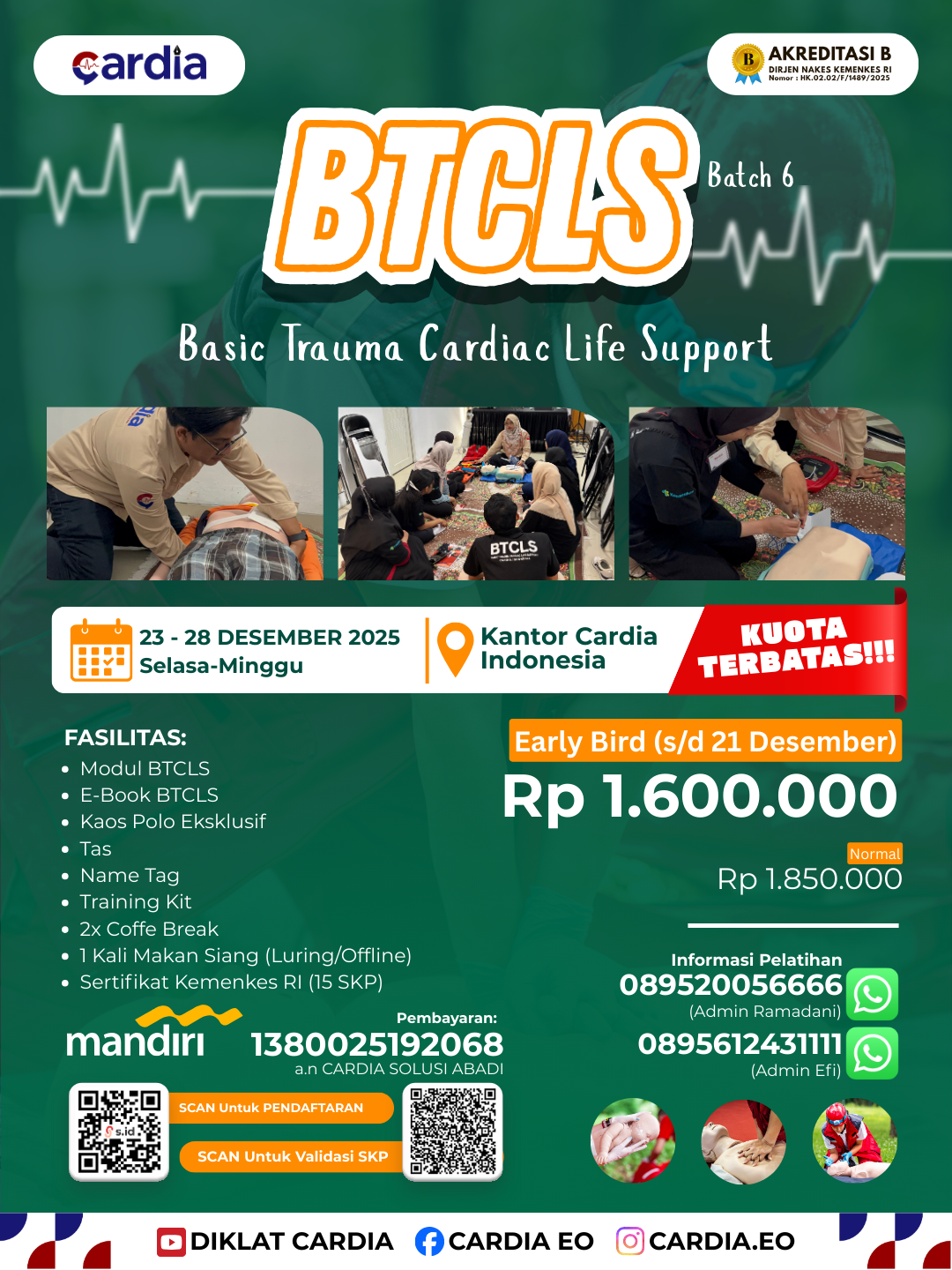 Gambar Pelatihan Basic Trauma Cardiac Life Support (BTCLS) Batch 6